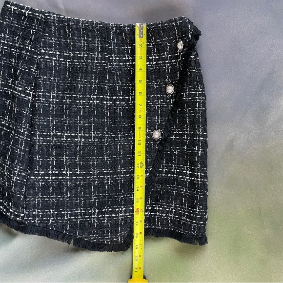 Women's Elegant High Waist A-line plaid tweed mini skirt Size L - Picture 12 of 13